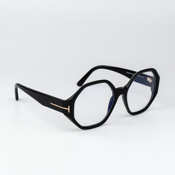Tom Ford Woman Eyeglasses Black Blue Light Block Round FT5967-B 001 NEW AUTHENTI main image 12